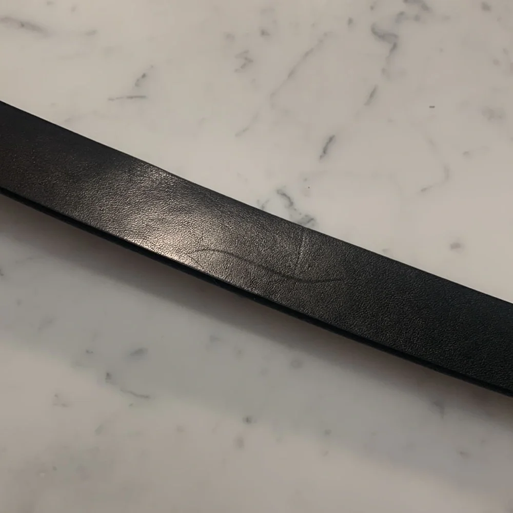 Etro Belt Size 100 Black Leather Belt with Silver Tone Buckle Mens